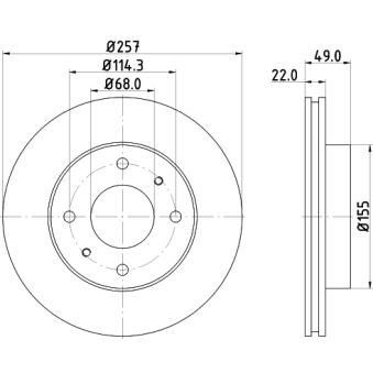Jeu de 2 disques de frein avant MINTEX OEM 4020695F0B