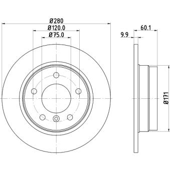 Jeu de 2 disques de frein arrière MINTEX OEM 34211164511