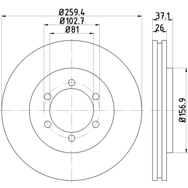 Jeu de 2 disques de frein avant MINTEX MDC689 - Visuel 1