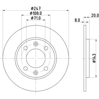 Jeu de 2 disques de frein arrière MINTEX OEM 4246H0