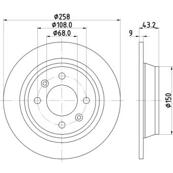 Jeu de 2 disques de frein arrière MINTEX OEM 8968588