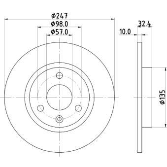 Jeu de 2 disques de frein avant MINTEX OEM 95661811