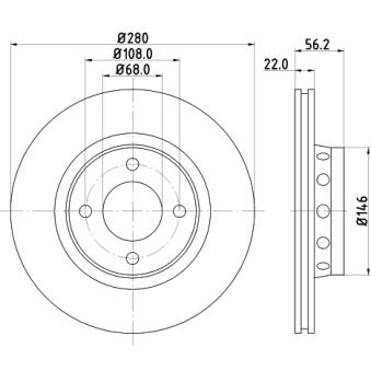 Jeu de 2 disques de frein avant MINTEX OEM 8A0615301E