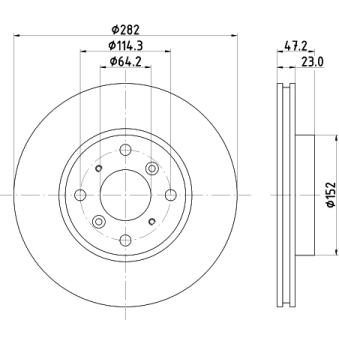 Jeu de 2 disques de frein avant MINTEX MDC779 pour HONDA CIVIC 1.6 - 125cv