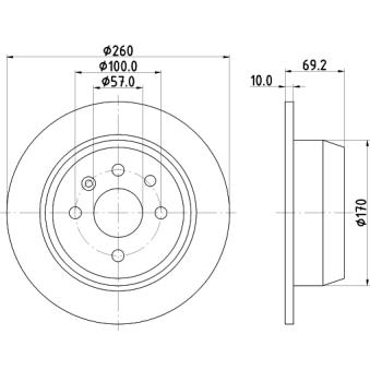 Jeu de 2 disques de frein arrière MINTEX OEM 90421872