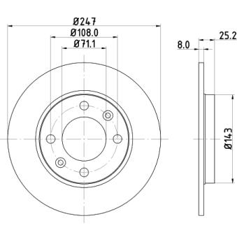 Jeu de 2 disques de frein arrière MINTEX OEM 95661749