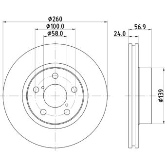 Jeu de 2 disques de frein avant MINTEX OEM 26300AE091