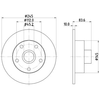 Jeu de 2 disques de frein arrière MINTEX OEM 8D0615601B