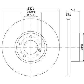 Jeu de 2 disques de frein avant MINTEX OEM 1159602