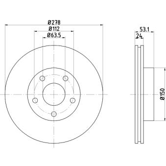 Jeu de 2 disques de frein avant MINTEX OEM 5024373