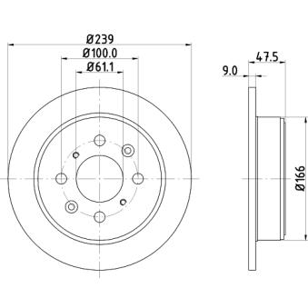 Jeu de 2 disques de frein arrière MINTEX OEM 42510SELT50