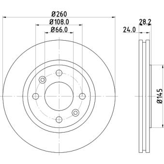Jeu de 2 disques de frein avant MINTEX OEM 4246L9