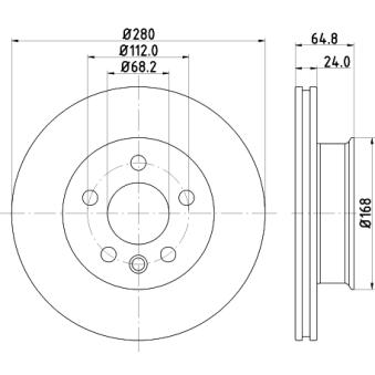 Jeu de 2 disques de frein avant MINTEX OEM 701615301A