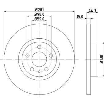 Jeu de 2 disques de frein avant MINTEX OEM 60617106