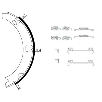 Jeu de mâchoires de frein, frein de stationnement MINTEX OEM A4144200320