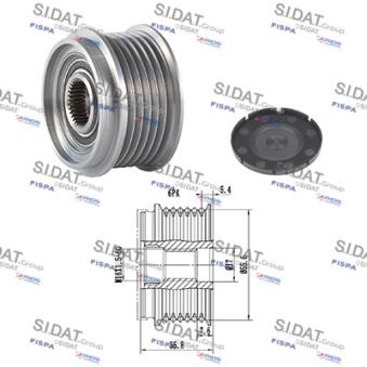 Poulie roue libre, alternateur FISPA OEM A0101547402