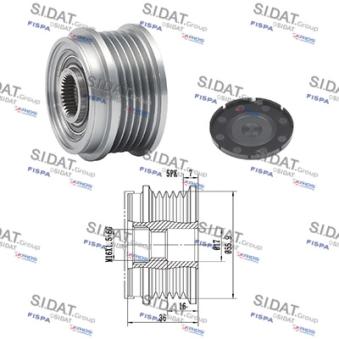Poulie roue libre, alternateur FISPA OEM 058903016D