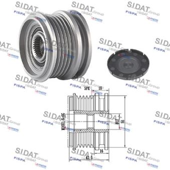 Poulie roue libre, alternateur FISPA OEM 028903028L Poulie roue libre, alternateur FISPA OEM 028903028L