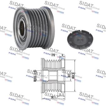 Poulie roue libre, alternateur FISPA OEM 8200726639