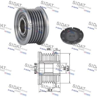Poulie roue libre, alternateur FISPA OEM a6481550015 Poulie roue libre, alternateur FISPA OEM a6481550015