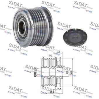 Poulie roue libre, alternateur FISPA OEM 7701477694