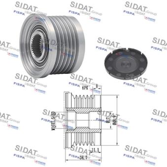 Poulie roue libre, alternateur FISPA OEM 8200229907