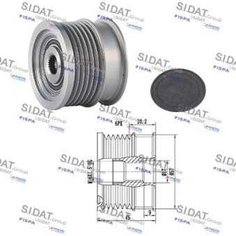 Poulie roue libre, alternateur FISPA OEM 12799630