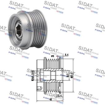 Poulie roue libre, alternateur FISPA OEM 53013579AA