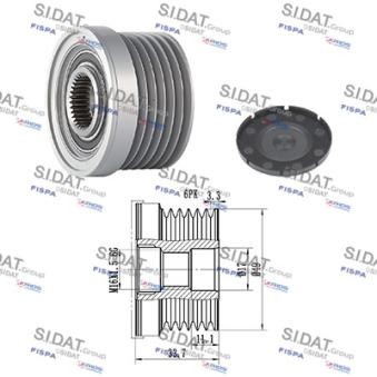 Poulie roue libre, alternateur FISPA OEM 12317551254