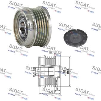 Poulie roue libre, alternateur FISPA OEM 1374082