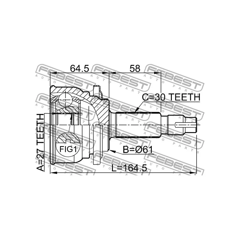 Embout de cardan avant (kit de réparation) FEBEST 0110-083 - Visuel 2