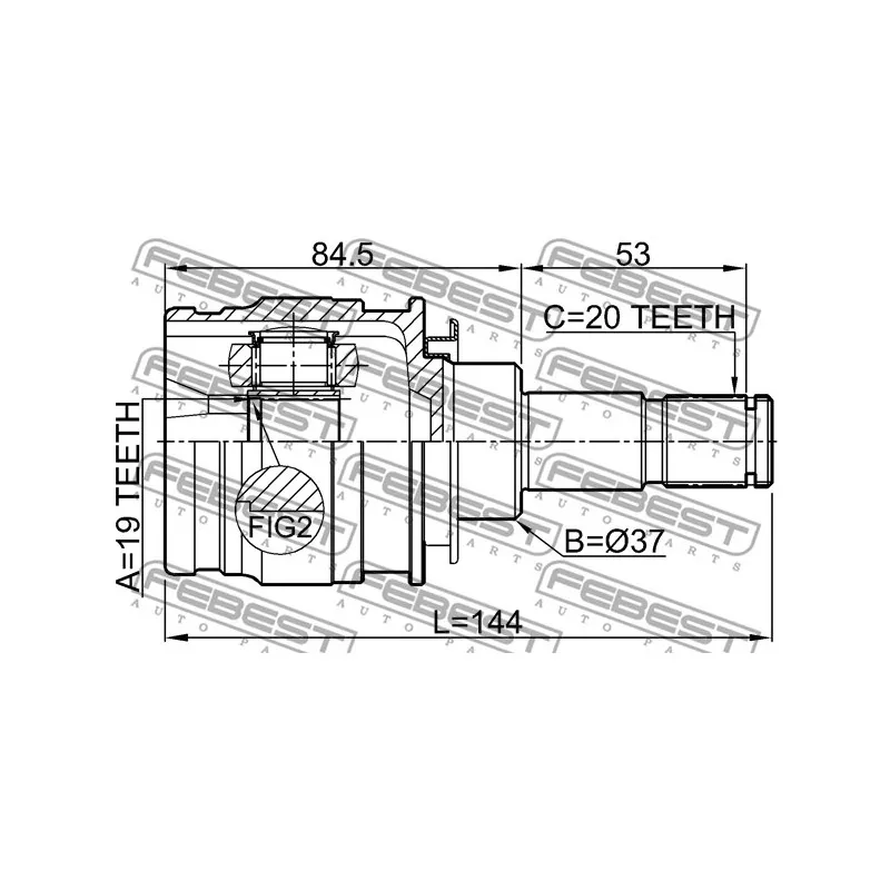 Embout de cardan avant (kit de réparation) FEBEST 0111-ALA49R - Visuel 2