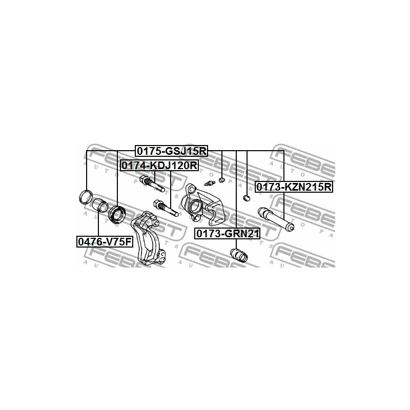 Boulon de guidage, étrier de frein FEBEST 0174-KDJ120R - Visuel 2