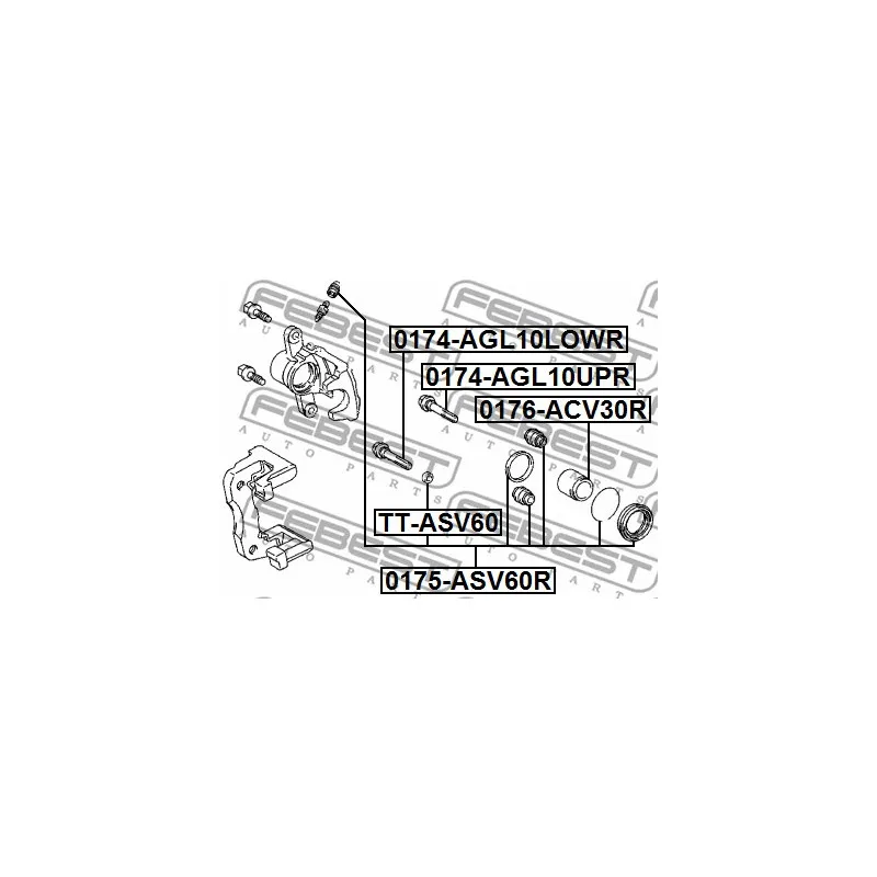 Kit de réparation, étrier de frein FEBEST 0175-ASV60R - Visuel 2