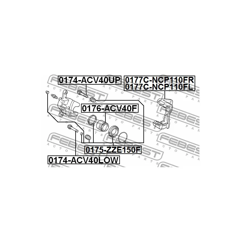 Jeu de supports d'étriers de freins avant gauche FEBEST 0177C-NCP110FL - Visuel 2