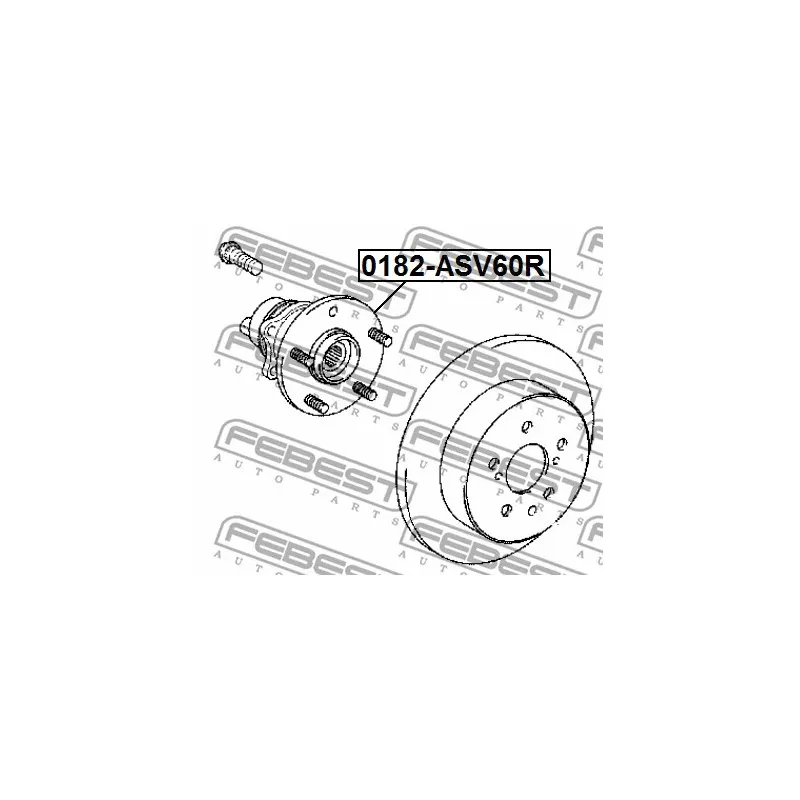 Moyeu de roue arrière FEBEST 0182-ASV60R - Visuel 2