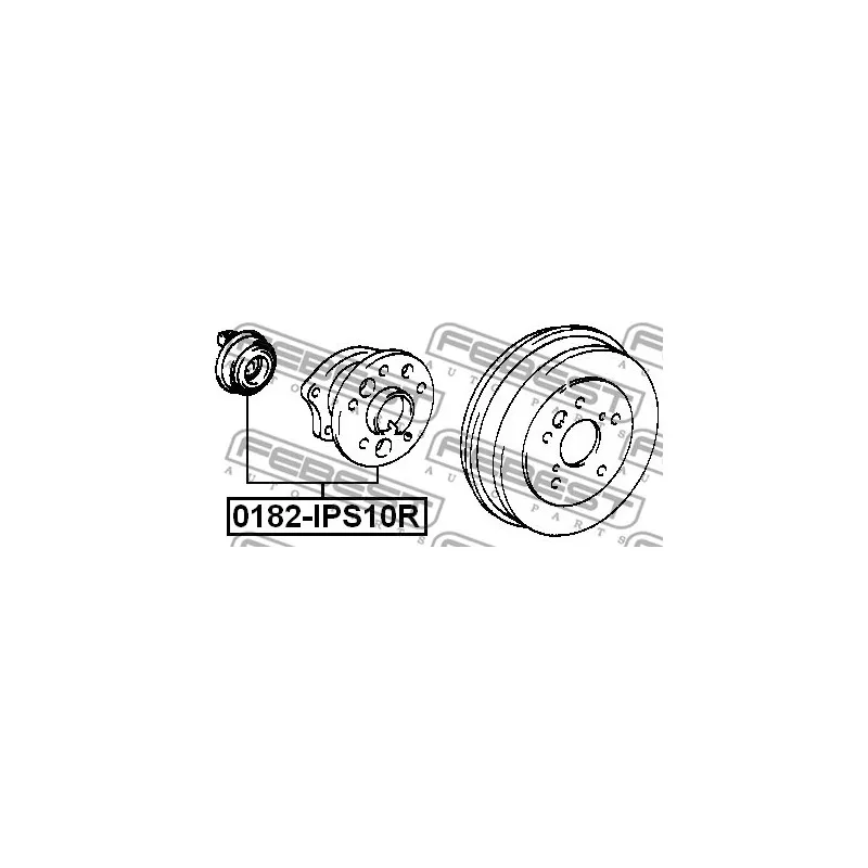 Moyeu de roue arrière FEBEST 0182-IPS10R - Visuel 2