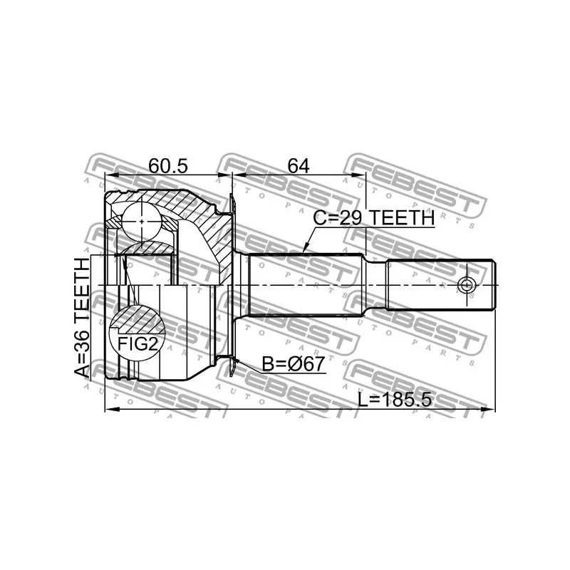 Embout de cardan avant (kit de réparation) FEBEST 0210-D40B - Visuel 1