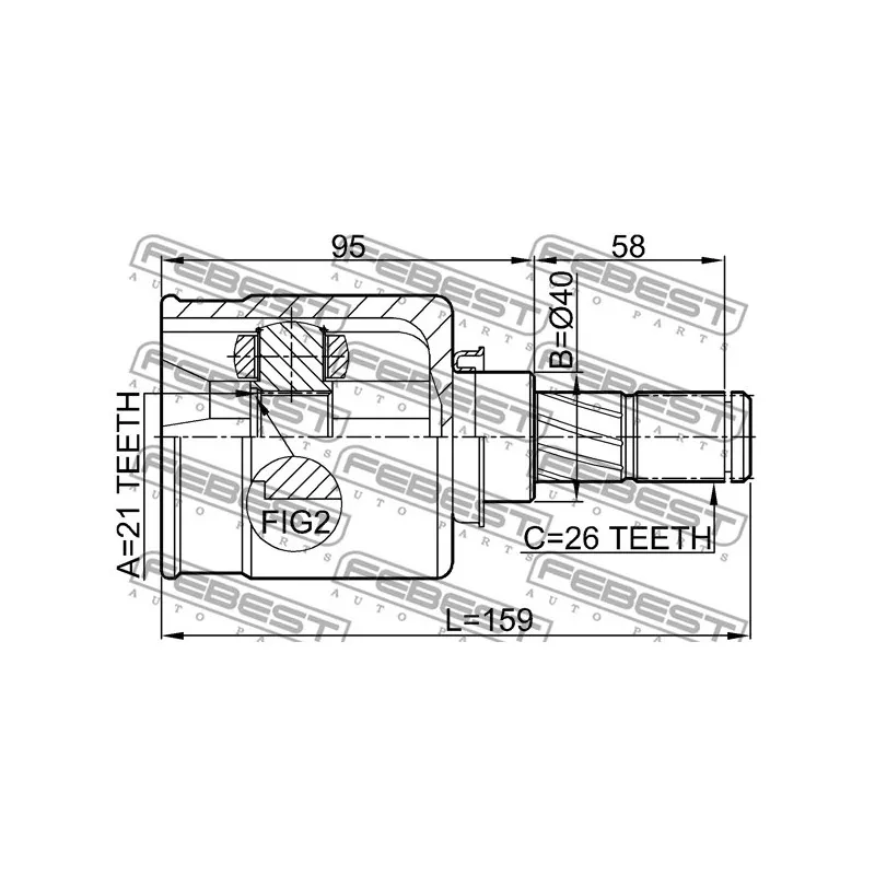 Embout de cardan avant (kit de réparation) FEBEST 0211-K12 - Visuel 2