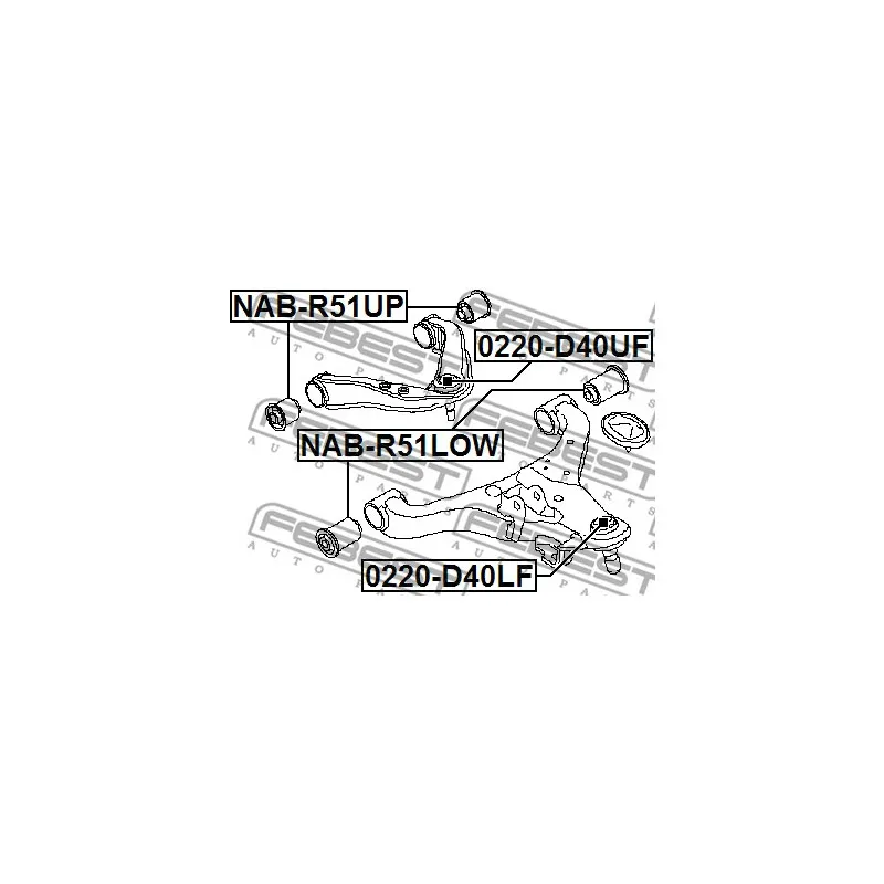 Rotule de suspension FEBEST 0220-D40LF - Visuel 1