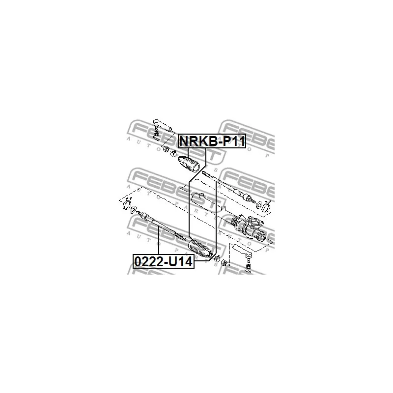 Rotule de direction intérieure, barre de connexion FEBEST 0222-U14 - Visuel 1