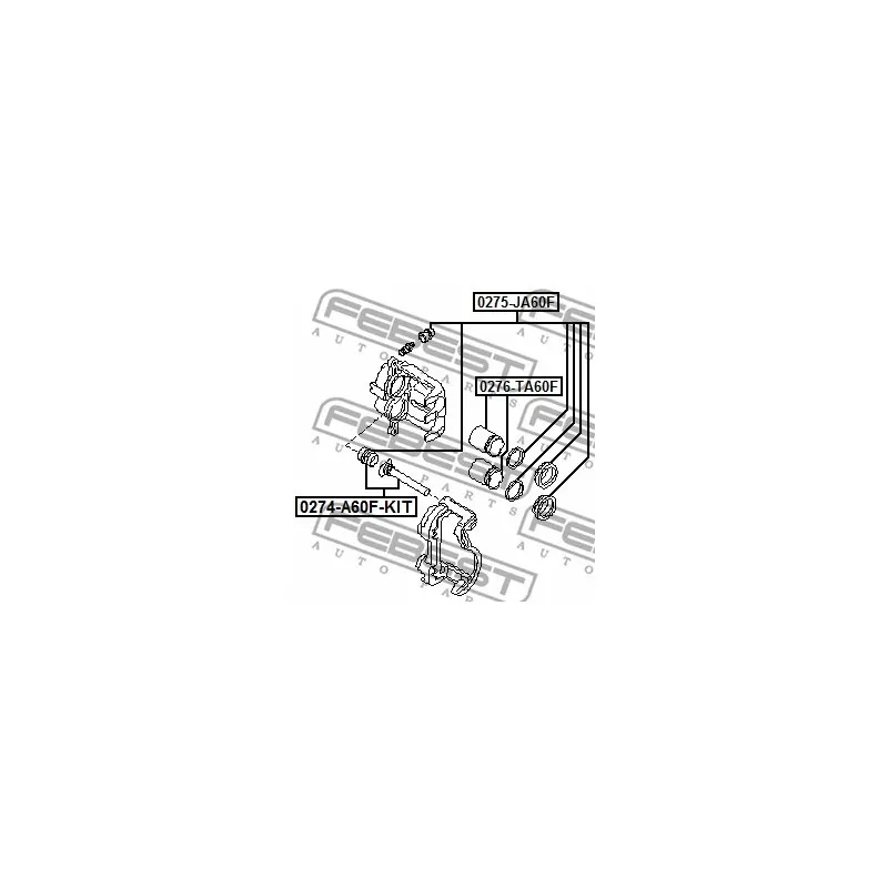 Boulon de guidage, étrier de frein FEBEST 0274-A60F-KIT - Visuel 2