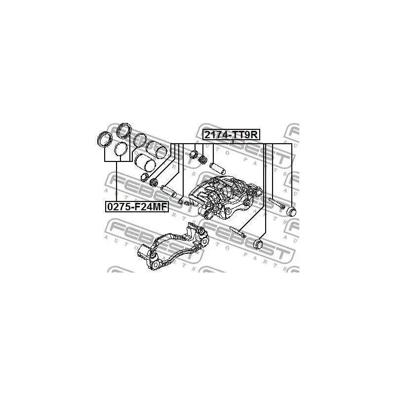 Kit de réparation, étrier de frein FEBEST 0275-F24MF - Visuel 1