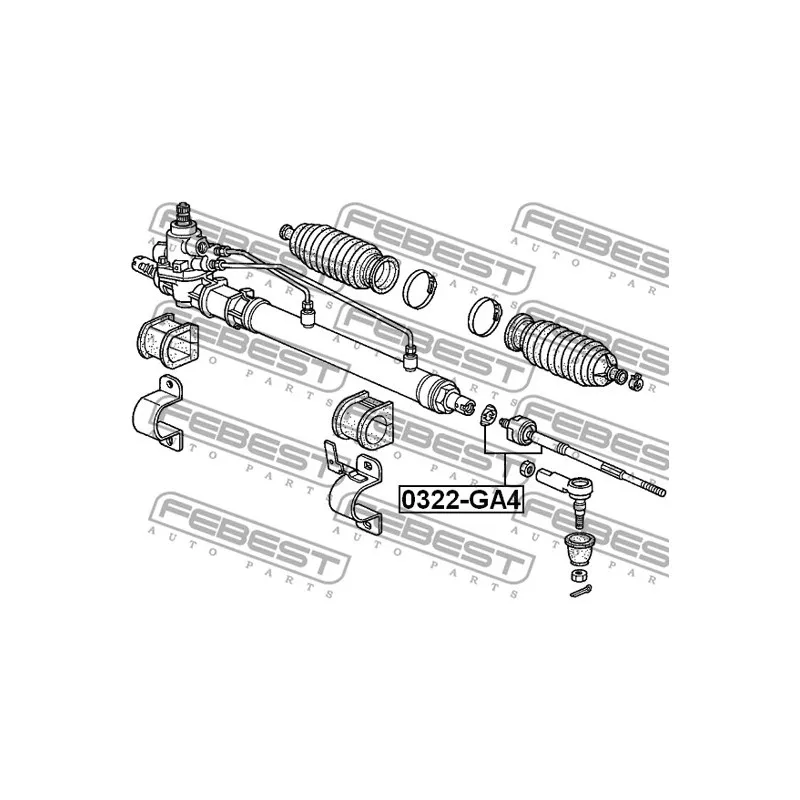 Rotule de direction intérieure, barre de connexion FEBEST 0322-GA4 - Visuel 1