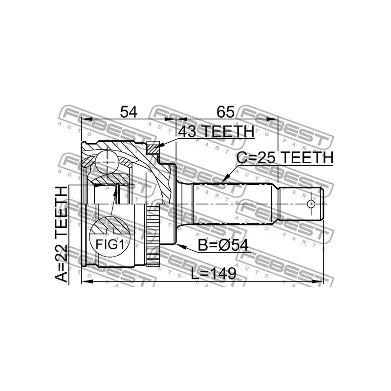 Embout de cardan avant (kit de réparation) FEBEST 0410-012A43 - Visuel 1