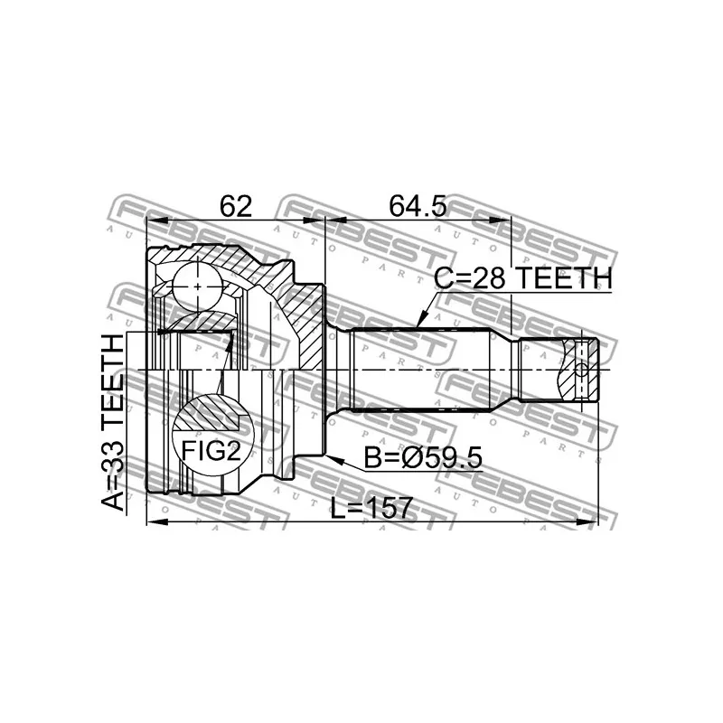 Embout de cardan avant (kit de réparation) FEBEST 0410-CY34 - Visuel 2