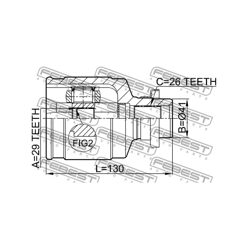 Embout de cardan avant (kit de réparation) FEBEST 0411-CU204WD - Visuel 1