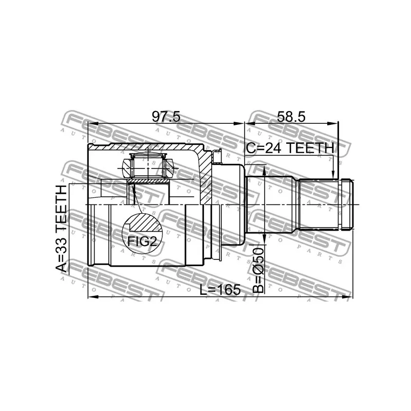 Jeu de joints, arbre de transmission avant gauche FEBEST 0411-CY3MTLH - Visuel 1