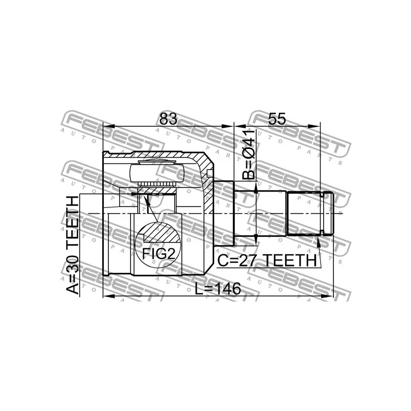 Embout de cardan avant (kit de réparation) FEBEST 0411-EAUSA - Visuel 2