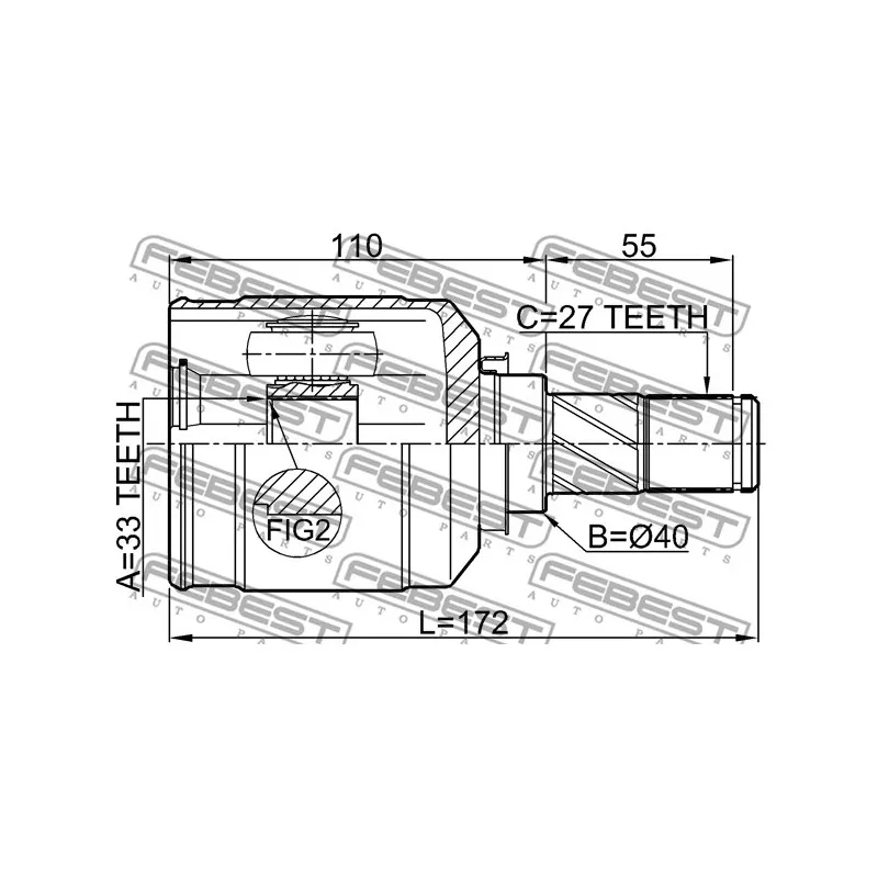 Embout de cardan avant (kit de réparation) FEBEST 0411-GACVTLH - Visuel 1